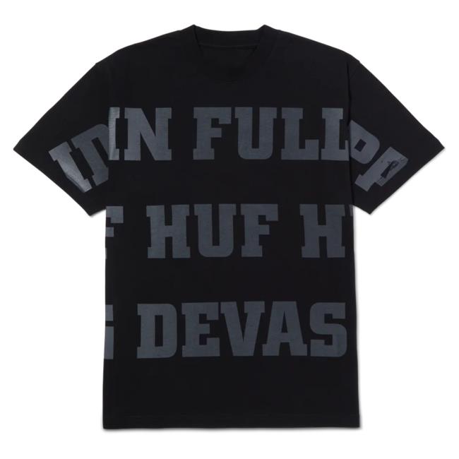 Huf Worldwide Store Shop Huf Live Large Tee Black Hufworldwide