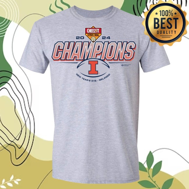 Fcsmerch 2024 Cheez-It Citrus Bowl Illinois Champs Grey Sst Shirt