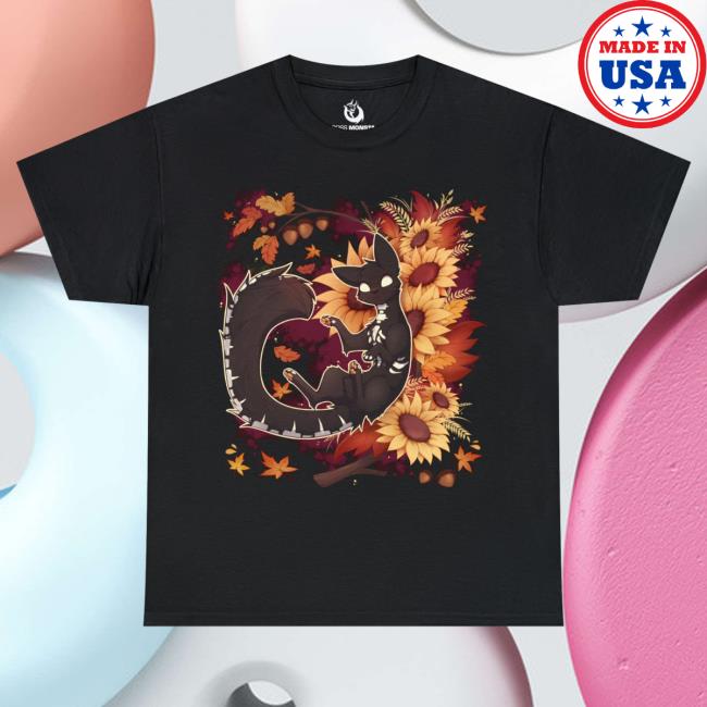Bossmonsta Autumn Spooky Cat Tee Shirt