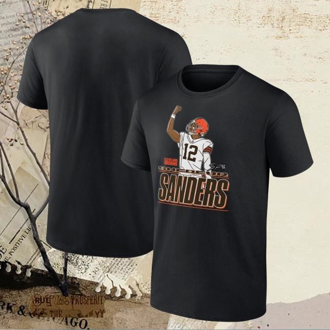 Official Men's Shedeur Sanders White Cleveland Browns Celebration Tees