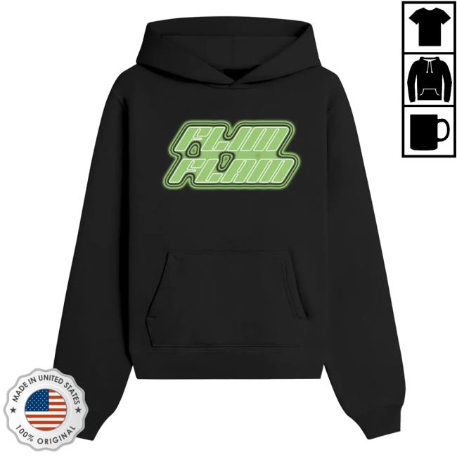 Official The Official Flim Flam Shop Merch Store – Flamingo Cherub Flame Hooded Sweatshirt Black