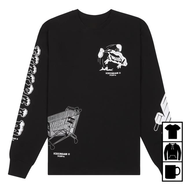 Official Ice Cream Capsule Nyc Icecream Loosie Long Sleeve New Shirt Black