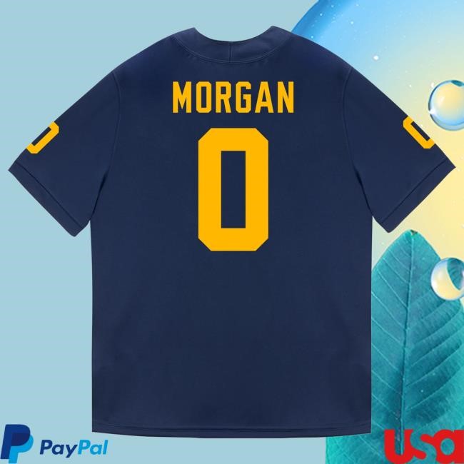 The M Den Michigan Wolverines #0 Semaj Morgan Student Athlete Blue Football Jersey T Shirt