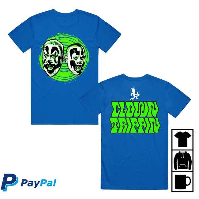 Official Icp Merch Clothing Store Insane Clown Posse Clown Trippin' Royal Blue Tee Shirt