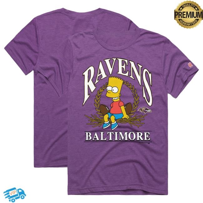 Official Baltimore Ravens Homage x The Simpsons Unisex Tees - Purple