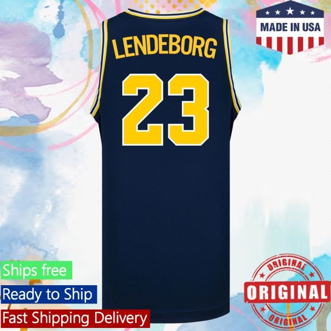 Michigan Wolverines #23 Yaxel Lendeborg Student Athlete Blue Basketball Jersey New Shirt | The M Den Official Merch Store Shop