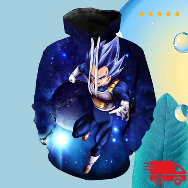 Official DBZ Vegeta Hoodie Blue 3D Printed Unisex