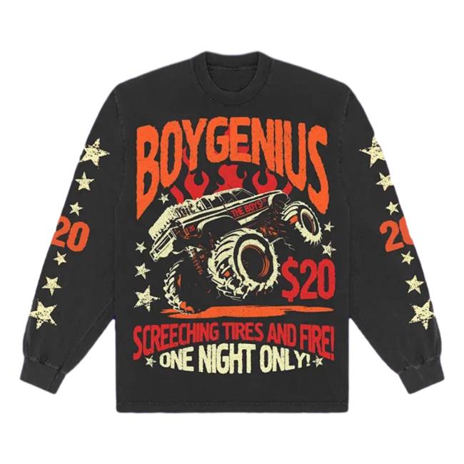 Boygenius Merch Screeching Tires And Fire One Night Only Pullover Hoodie