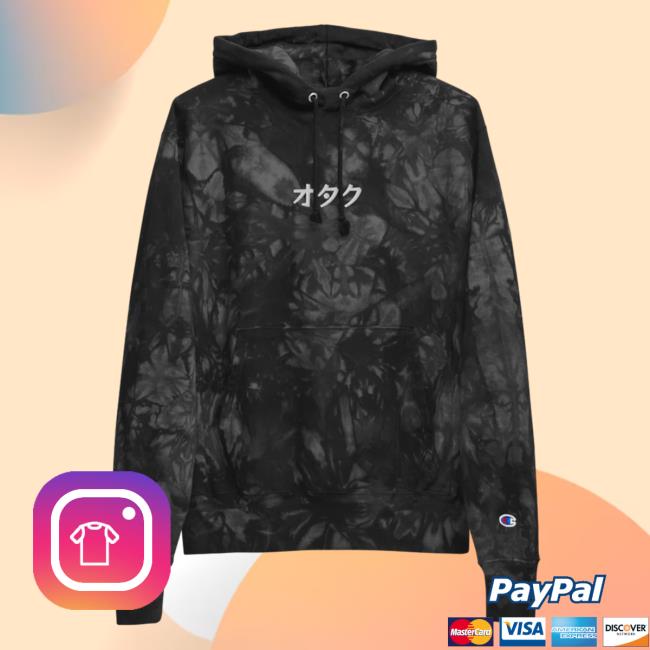 Official Yujin Clothing x Champion Otaku Hoody Black Tie-Dye
