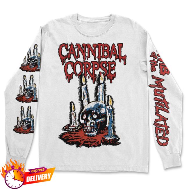 Official Kings Road Merch Store Cannibal Corpse Ritual Candles Long Sleeve Tee Shirt (White) Kings Road Shop CannibalCorpse
