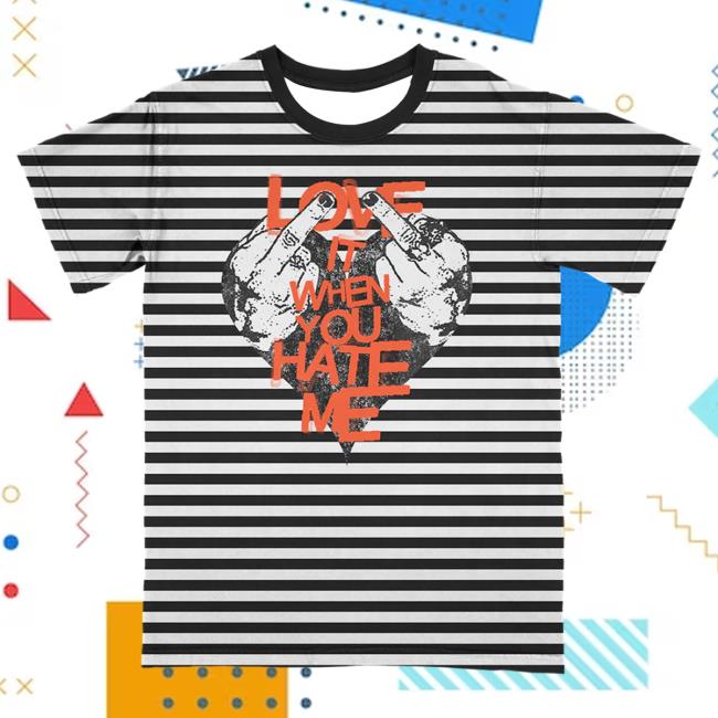 Official Avril Lavigne Merch Store Avril Lavigne Striped Love It When You Hate Me Attractive Shirt Avril Lavigne Clothing Shop AvrilLavigne