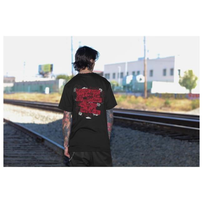Official Papa Roach Merch Heart & Roses Tee (Black)
