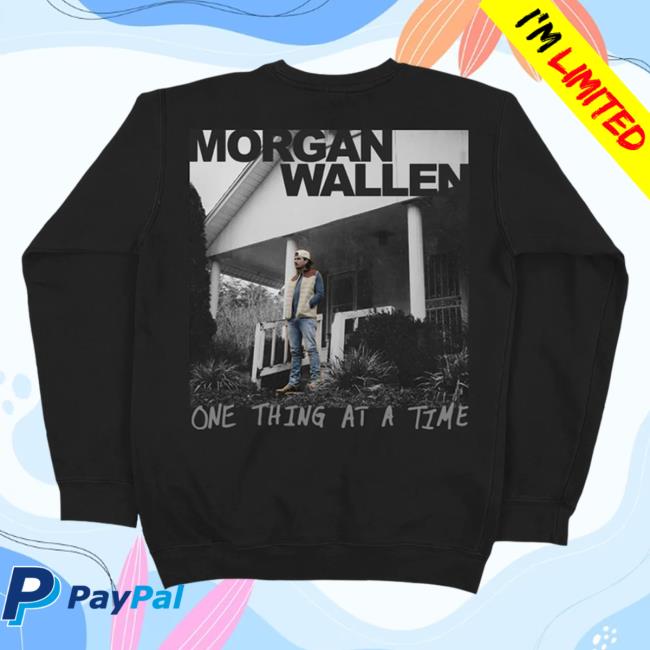 Official Morgan Wallen Apparel Clothing Store Shop One Thing At A Time Album Cover Black Pullover Sweatshirt Morganwallen Merch