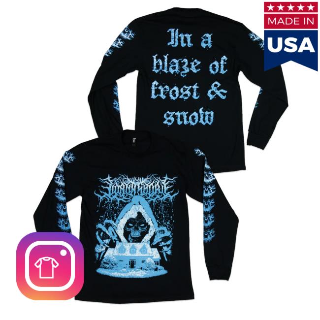 Official Lorna Shore Merch Lorna Shore In A Blaze Of Frost And Snow Long Sleeve T Shirt
