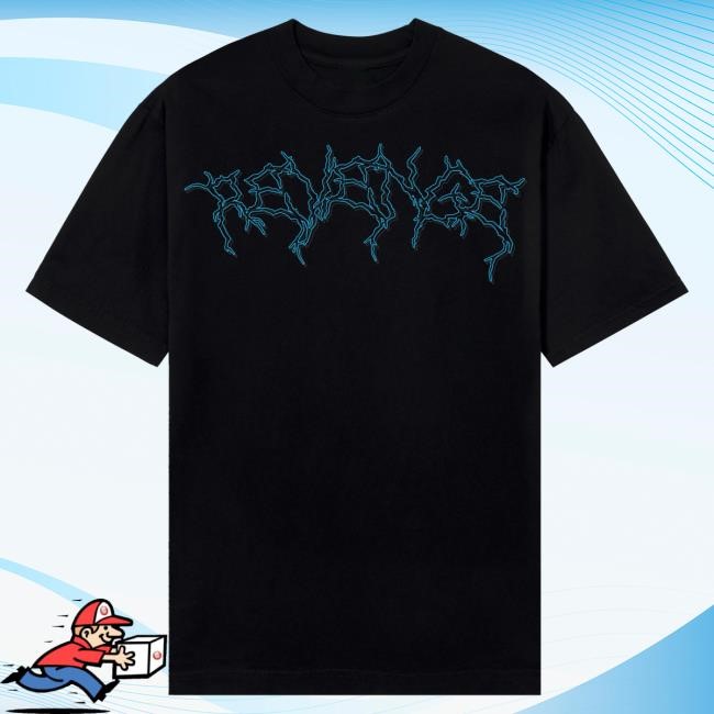 Official City Morgue Merch Revenge X City Morgue Lightning Logo Cerberus Tee Black/Blue Top Shirt City Morgue Clothing