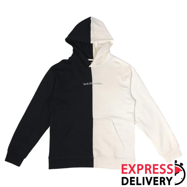 Official Seek Discomfort Merch Split Seeker Attractive Hoodie Black