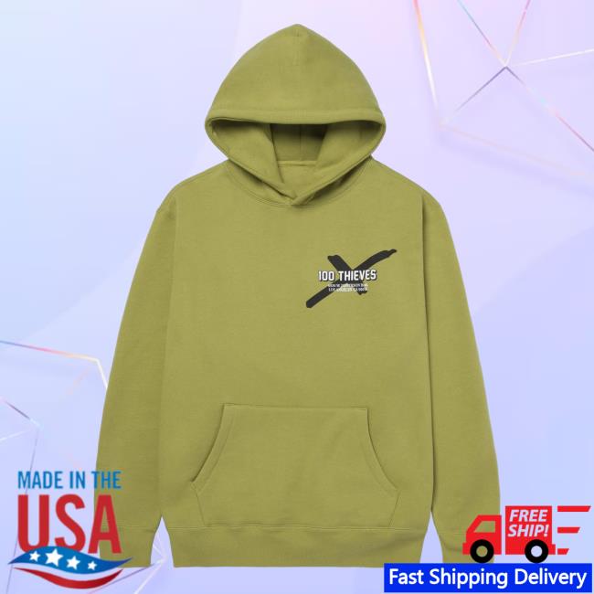 Official 100 Thieves Merch Store Shop 100Thieves Wolf Hooded Sweatshirt - Olive 100T