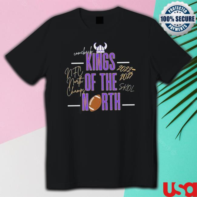 Official Minnesota Vikings King of the North 2022-2023 NFC North Champs Skol TShirts