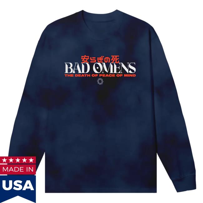 Official Sumerian Merch Store Bad Omens - Tracklist Blue Tie Dye Top Shirt BadOmens Tie-Dye Apparel Clothing Shop