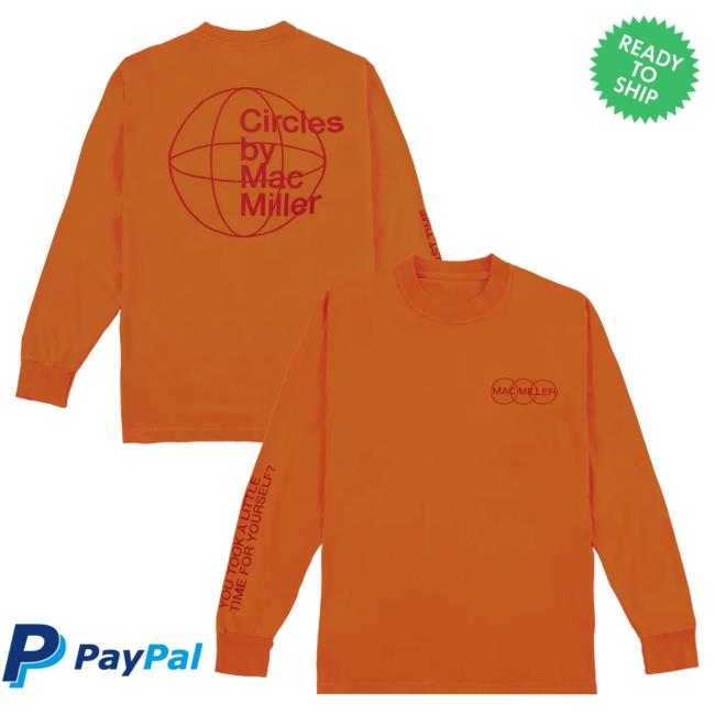 Official Mac Miller Merch Store Mac Miller Take A Little Time Orange LS T Shirt Mac Miller Clothing Apparel Shop MacMiller