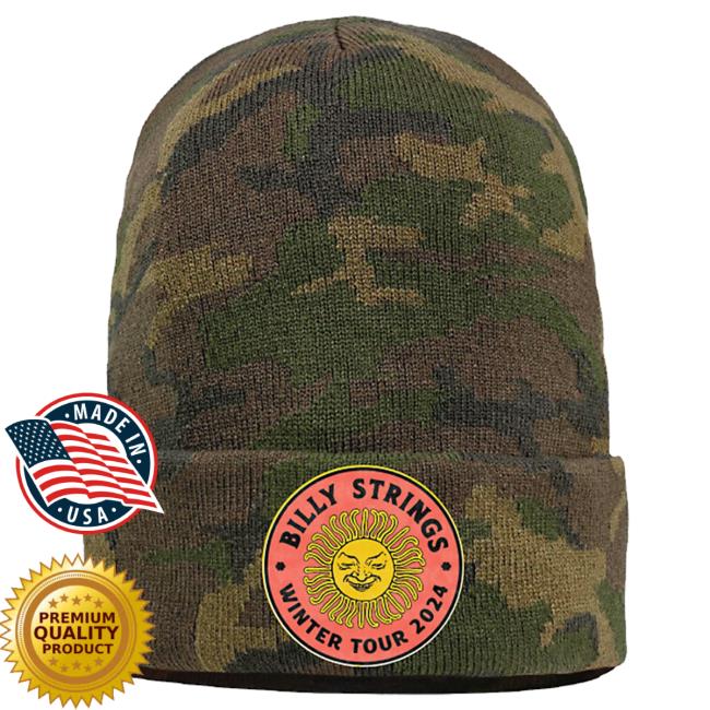 Official Billy Strings Merch Store Shop Billy Strings Camo Winter'24 Patch Beanie (Ryan Dunn) Hat