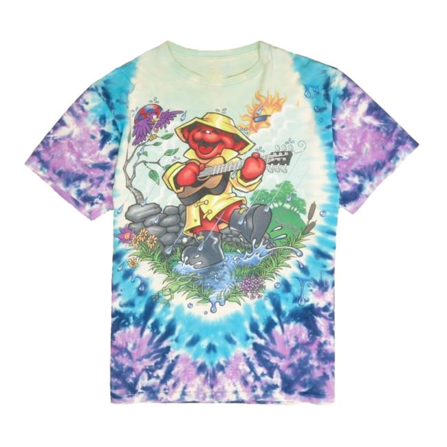 Official Vintage Grateful Dead Here Comes Sunshine Liquid Blue Tie Dye Top Shirt Band 2000