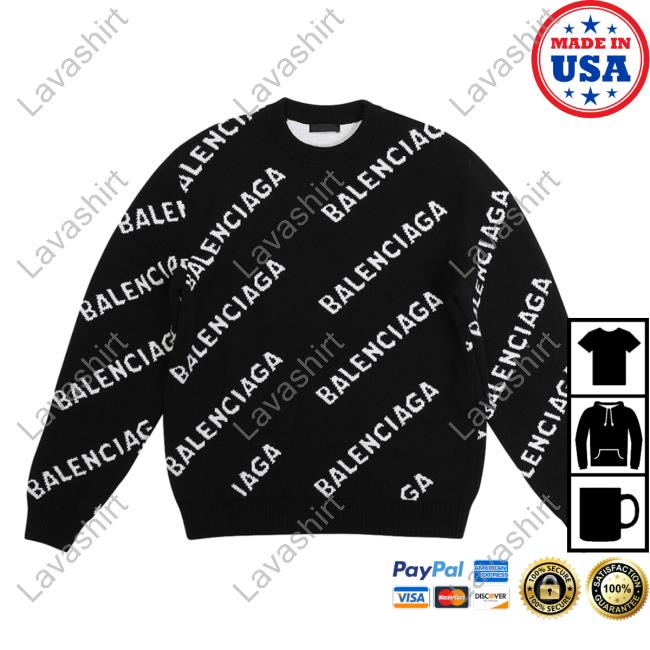 Official Saks Fifth Avenue Clothing Store Shop Balenciaga Allover Logo Black White AOP Tees 3D All Over Print Saksfifthavenue