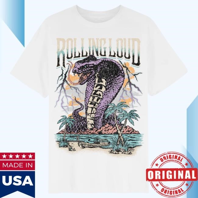 Official Rolling Loud Merch Store Shop Rolling Loud RL Strike First White Tee RollingLoud