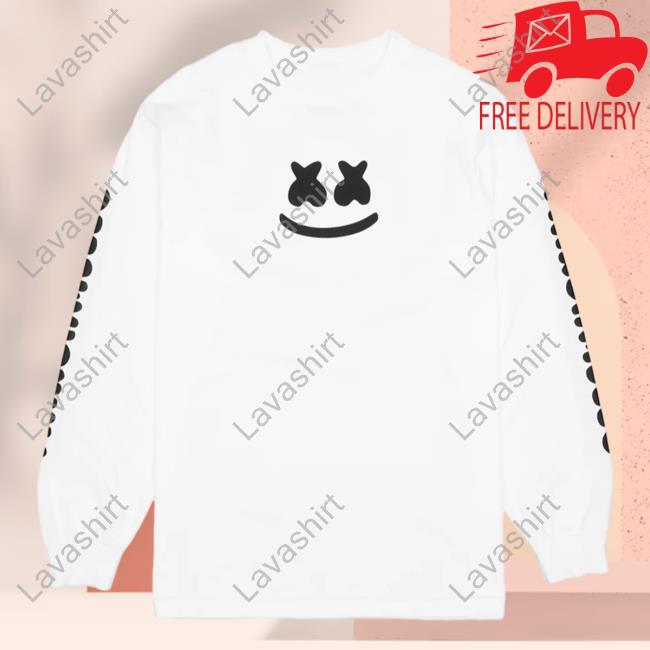 Official Marshmello Music Clothing Store Shop Smile Bar L/S Sweaters White Marshmellomusic Merch