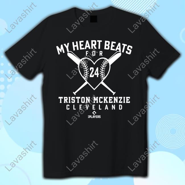 Official My Heart Beats For Triston Mckenzie Cleveland Baseball Valentines Day New Tee