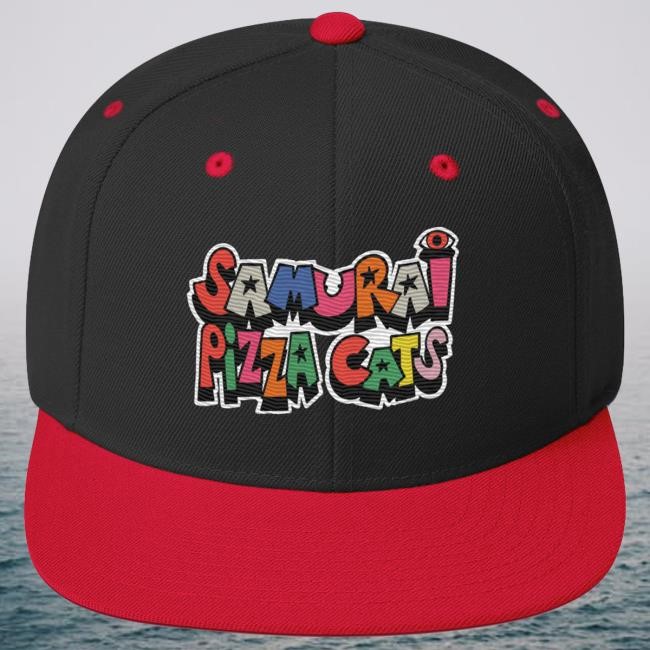 Samurai pizza Cats - Snapback Hat Black/Red | Bull Airs Official | BullAirs