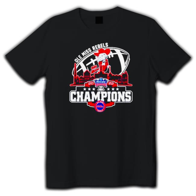 Ole Miss Rebels Logo Allstate Sugar Bowl City 2022 Champions Hoodie