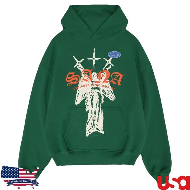 Official Sana Detroit Clothing Store Angel Hoodies - Green SanaDetroit
