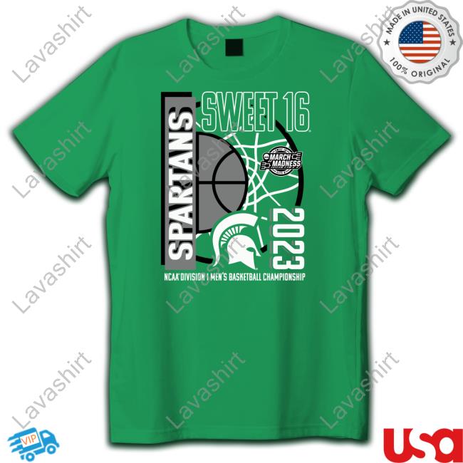 Official Michigan State Spartans 2023 NCAA Men's Basketball Tournament March Madness Sweet 16 T Shirt Michigan State Spartans Merch