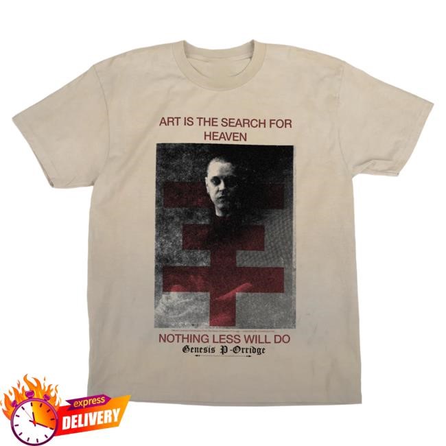 Official Online Ceramics Clothing Genesis P-Orridge "Search For Heaven" Hand Dyed Beige T Shirt OnlineCeramics