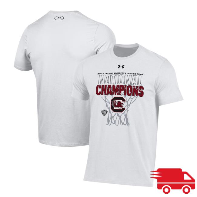 South Carolina Gamecocks Under Armour 2024 NCAA Basketball National Champions Locker Room Tshirt - White