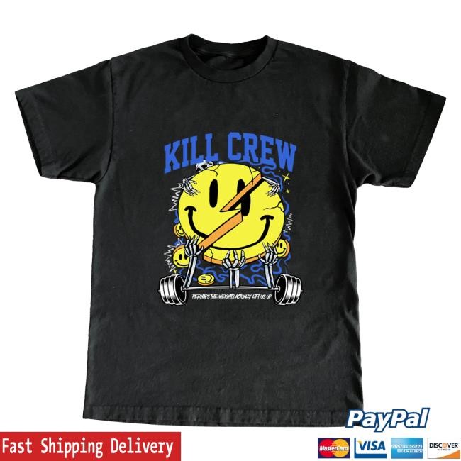 Official Kill Crew Apparel Clothing Oversized "Weights Lift Us Up" T-Shirt - Black KillCrew Shop