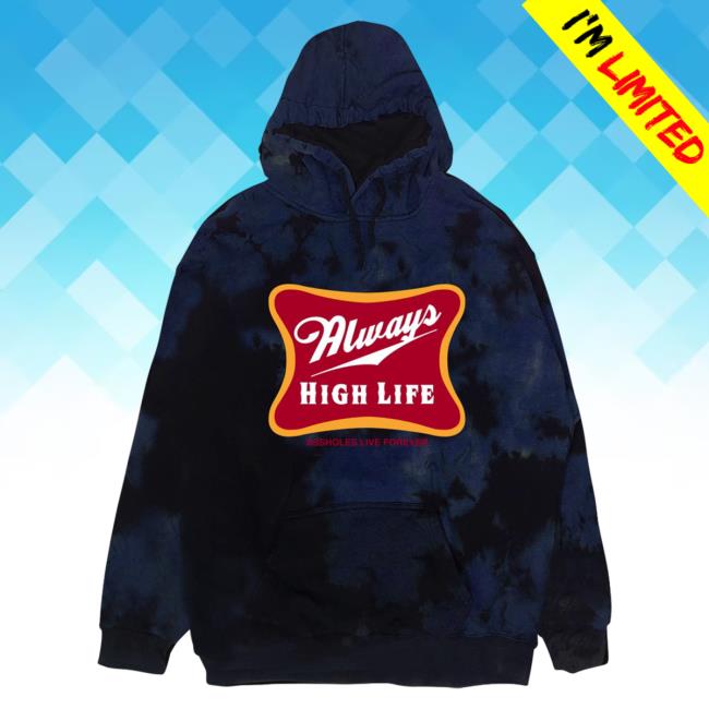 Official Linda Finegold Merch Store Stop Always High Life Long-Sleeve Blue Haze Tie Dye Lindafinegold Clothing Shop Tie-Dye