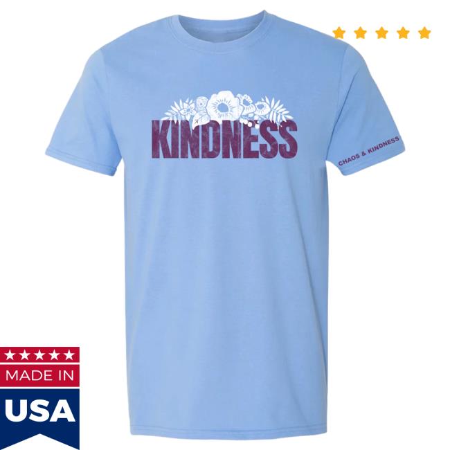 Official Chaos And Kindness Store Blooming Kindness Popover Shirt Carolina Blue