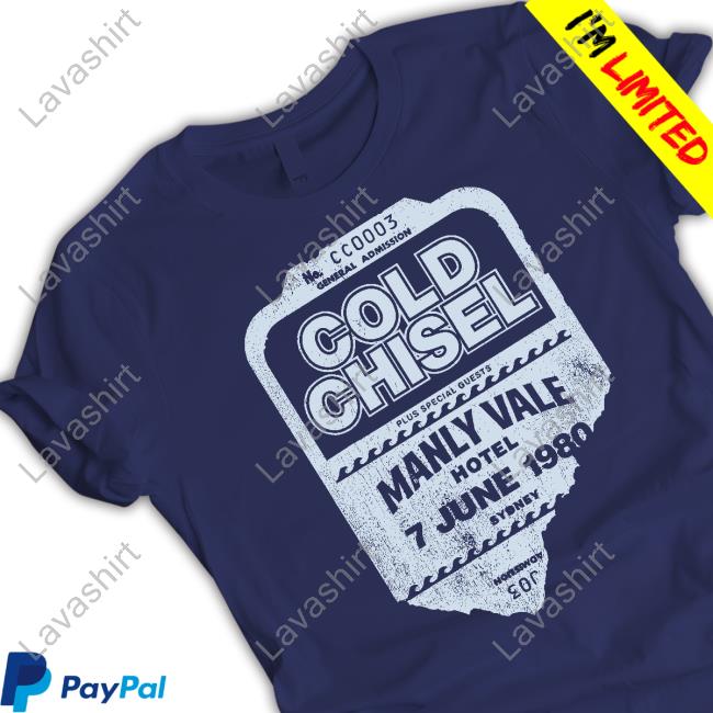 Ausmusic T-Shirt Day Shop Merch Cold Chisel - Ticket Stub - Navy T-Shirt