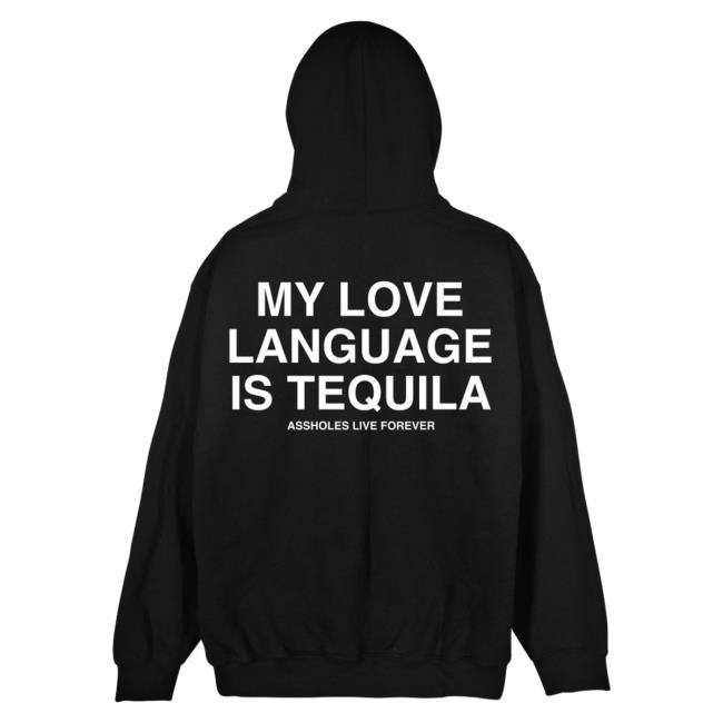 Official Linda Finegold Merch Store My Love Language Is Tequila Black Long Sleeve Tee Shirt Lindafinegold Clothing Shop