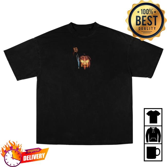 Official Sana Detroit Apparel Sana X Halloween Pumpkin Slash New Shirt- Black SanaDetroit