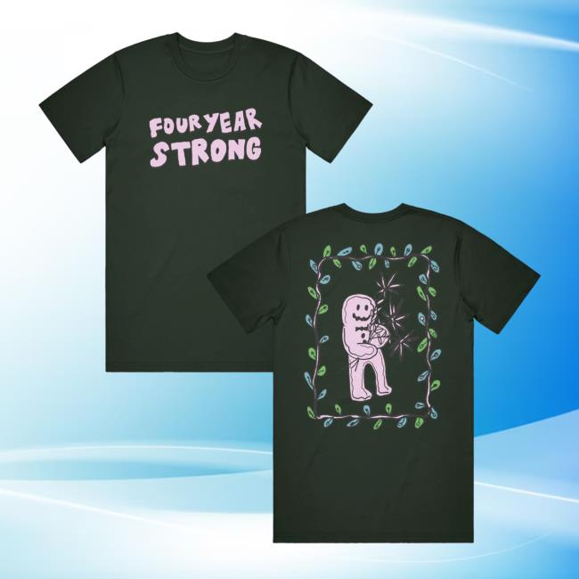 Official Four Year Strong Gingerbread Man Forest Green Tee