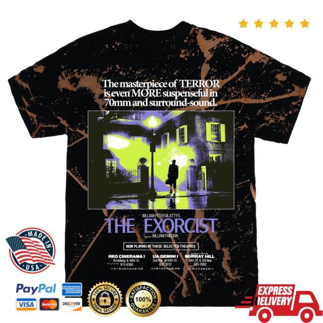 Official Studiohouse Designs The Exorcist Movie Promo Tie Dye Tshirt Holy Water (Bleach)