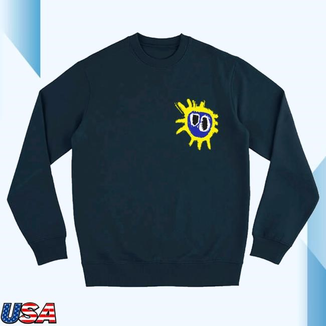 Primal Scream Official Merch Shop Navy Screamadelica Retro Crewneck Sweatshirt