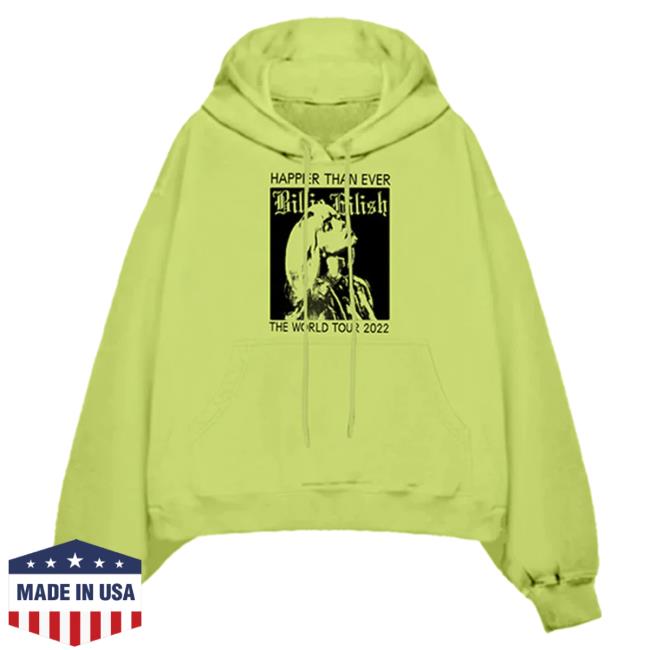 Official Interscope Records Billie Eilish Merch Store Happier Than Ever Lime Tour Shirt 2024 Billie Eilish Apparel Clothing Shop