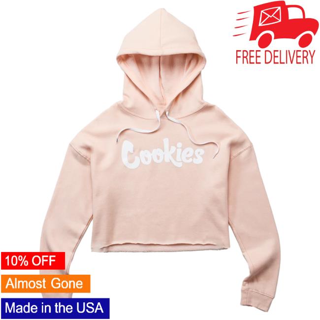 Official Cookies Clothing Merch Womens Crop Top Crew neck Pink/Black