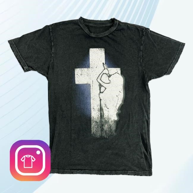 Store Nessa Barrett Merch Crucifix Distressed Shirt 2024