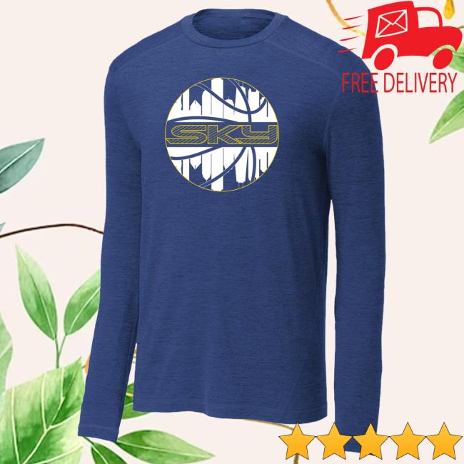 Official Chicago Sky Merch Store City Circle Performance Long Sleeve Tee Chicago Sky Apparel Shop ChicagoSky