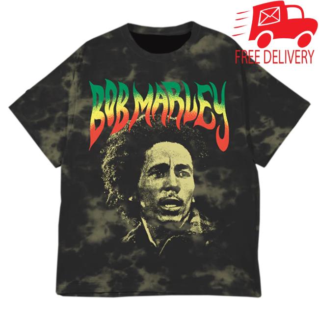 Official Bob Marley Merch Store Shop Bob Marley Catch A Fire Tie Dye Popover Shirt